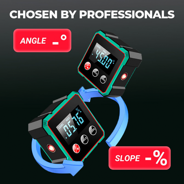 Magnetic Digital Angle Finder with Electronic Laser